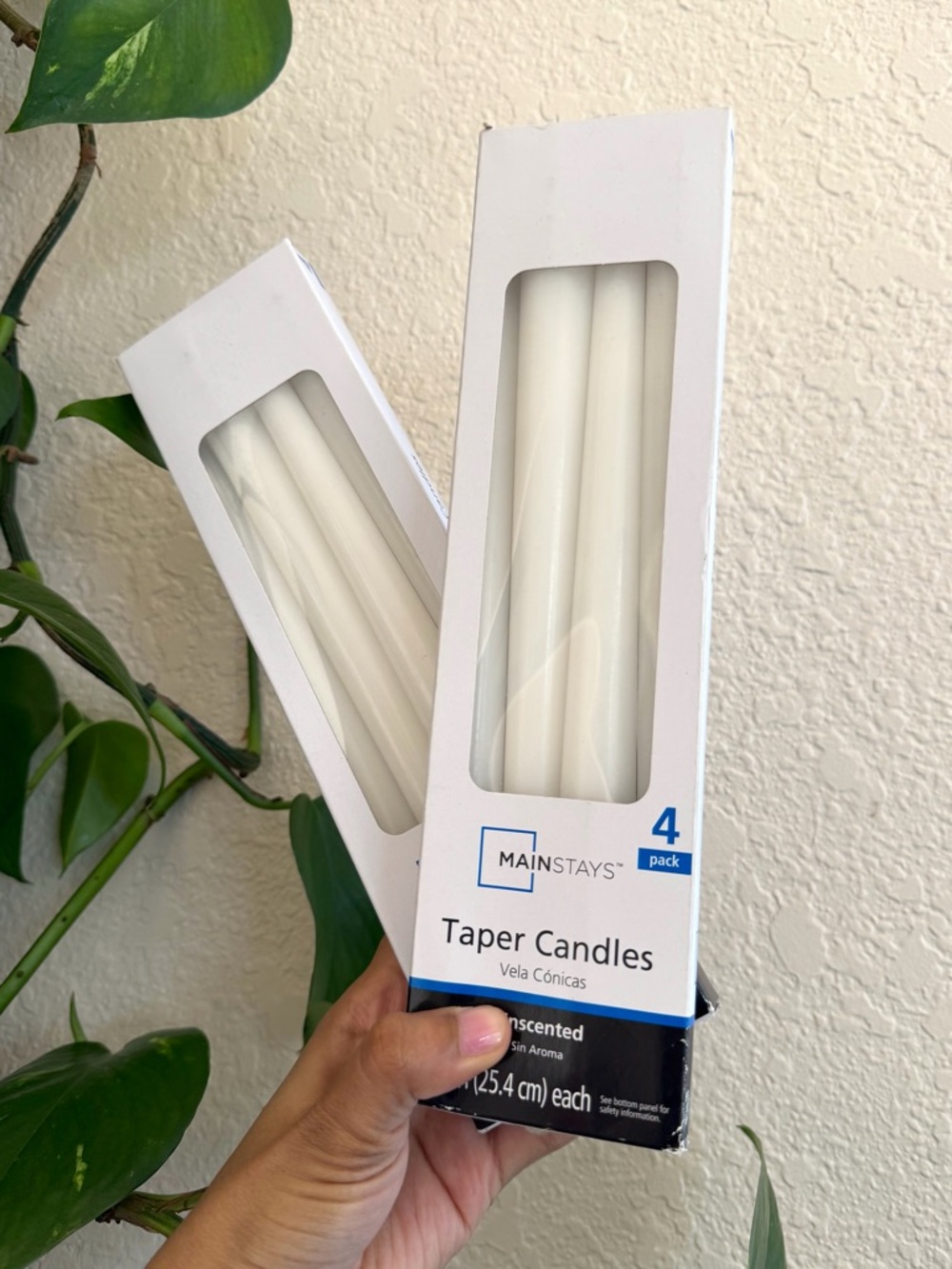 Mainstays White Taper Candles - Set of 2 (4 Packs)